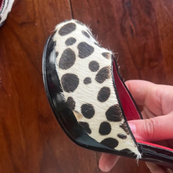 Nine West Black & White Leopard-Print Heels With Red Interior Womens Size 10M Fa - Picture 9 of 9